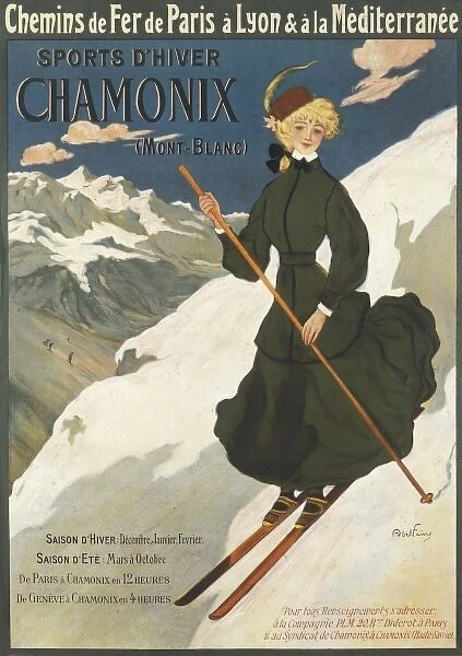 Poster advertising Chamonix and Mont Blanc
