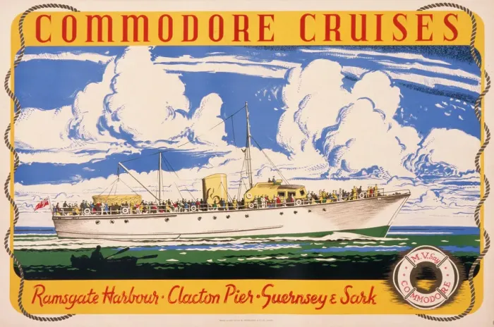Framed Print : Commodore Cruises Print: Ramsgate to Guernsey and Sark Framed Print : Commodore Cruises Print: Ramsgate to Guernsey and Sark