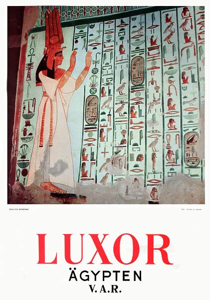 Poster advertising the Tomb of Nefertiti, Luxor, Egypt Date: circa 1950s