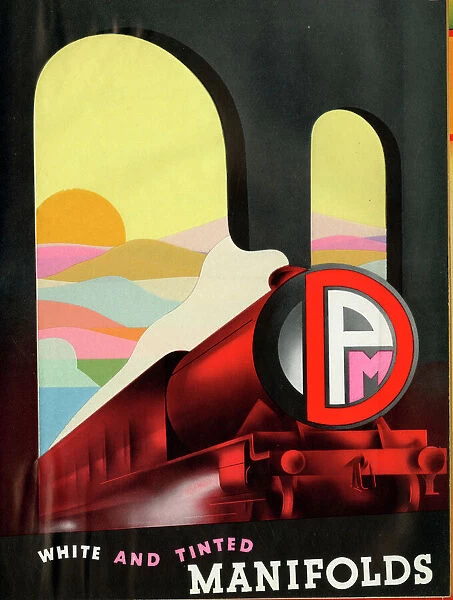 Poster design, Train in Art Deco style
