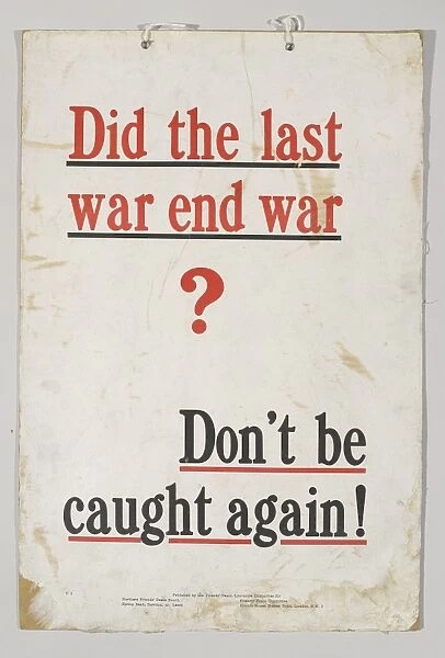 Poster: Did the last war end war?