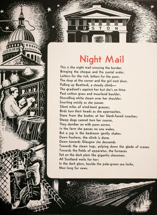 Framed Print : Night Mail Print: 'Last night's postal' circa 1930s Framed Print : Night Mail Print: 'Last night's postal' circa 1930s