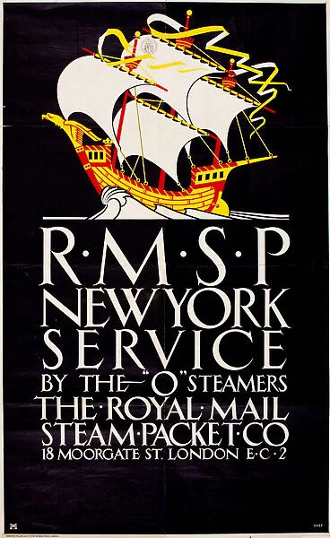 Poster, RMSP New York service by Royal Mail