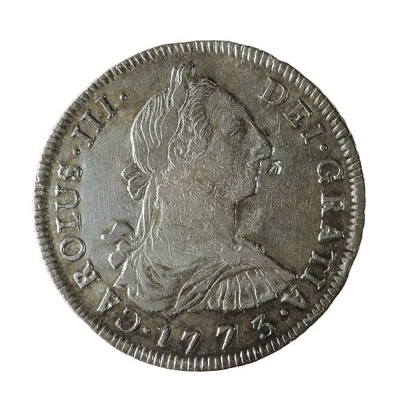 Potos�ith the image of Charles III. Coin minted