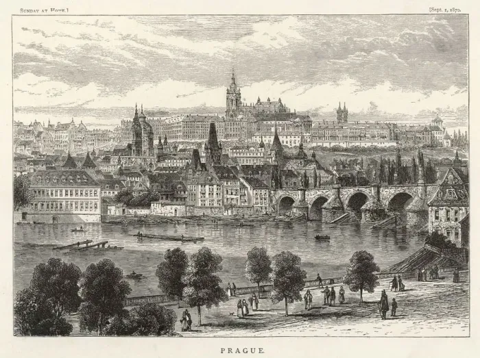 Framed Print : 1870 Prague Print: General View of the City Framed Print : 1870 Prague Print: General View of the City