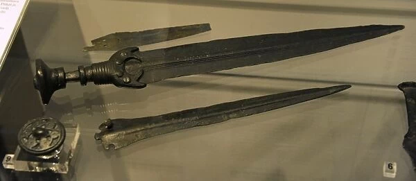 Prehistory. Bronze Age. bronze weapons, found in Finland. Na