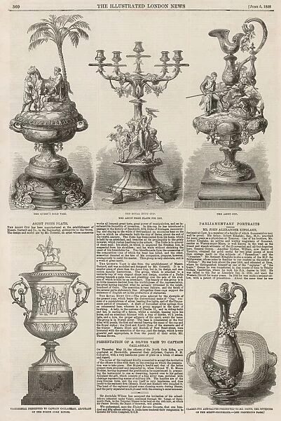 Five presentation vases  /  cups