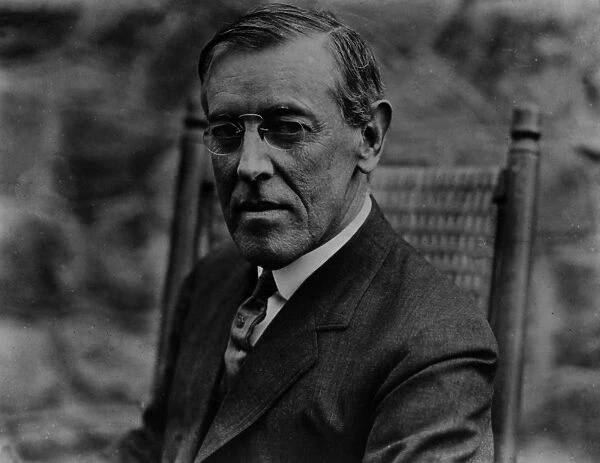 President Woodrow Wilson in a rocking chair
