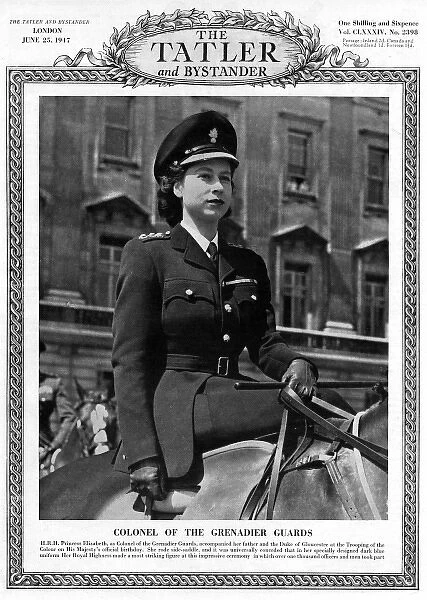 Princess Elizabeth, at Trooping of the Colour, 1947