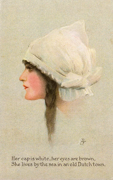 Profile of Dutch girl in a white cap