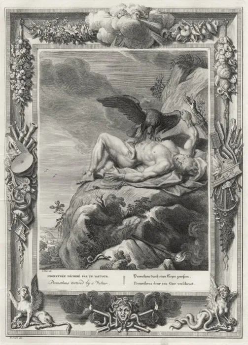 Framed Print : Print of Prometheus chained to Mount Caucasus Framed Print : Print of Prometheus chained to Mount Caucasus