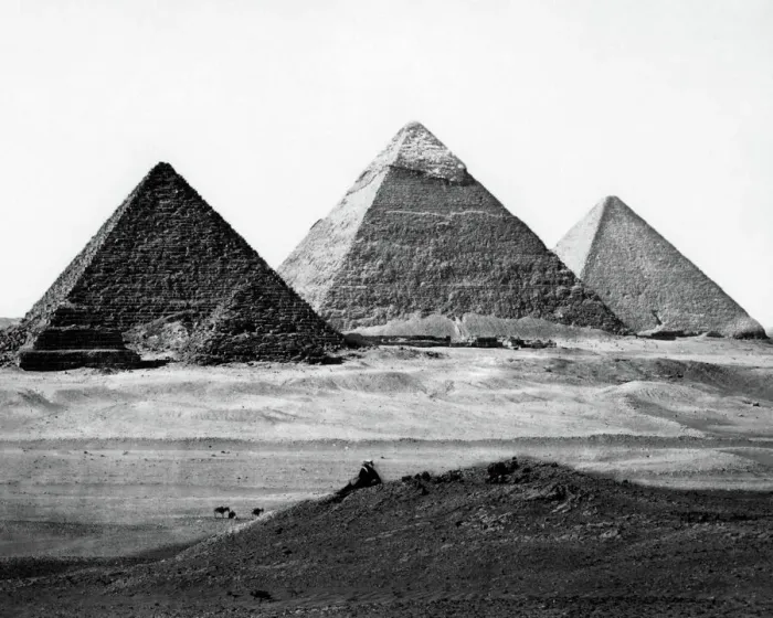 Framed Print : Three Pyramids Print, Egypt 1857 Framed Print : Three Pyramids Print, Egypt 1857