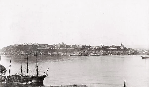 Quebec, city from Levis, ship in the foreground, Canada