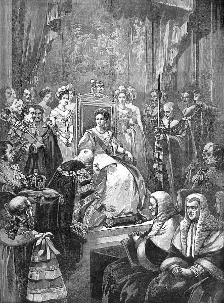 Queen Victoria opening her first Parliament