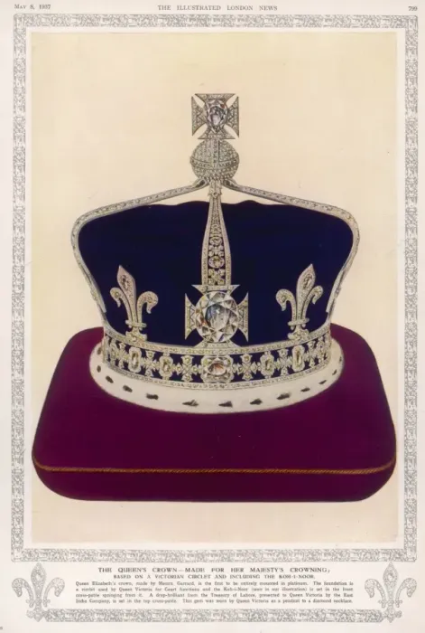Framed Print : The Queen Mother's Coronation Crown Print Framed Print : The Queen Mother's Coronation Crown Print