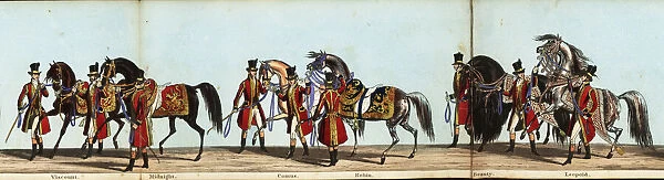 Six of the Queens Horses in Queen Victorias coronation