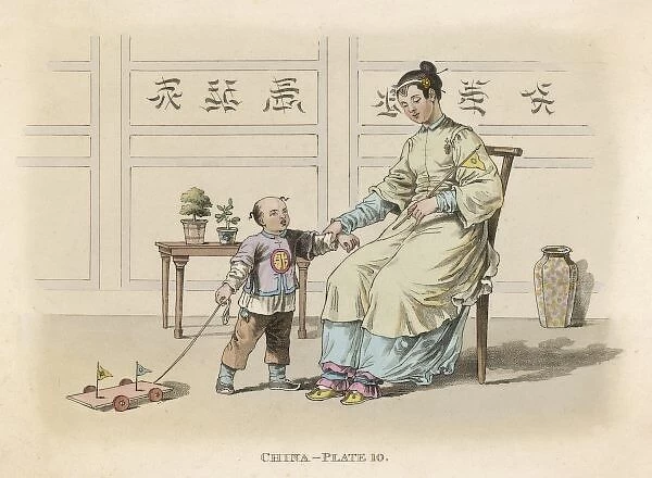 Racial China Lady & Son