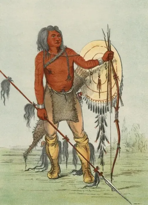 Framed Print : Comanche Warrior Print circa 1830 Framed Print : Comanche Warrior Print circa 1830