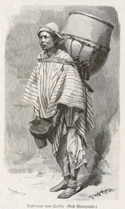 Framed Print : Ecuadorian Man Carrying a Pot Print Framed Print : Ecuadorian Man Carrying a Pot Print