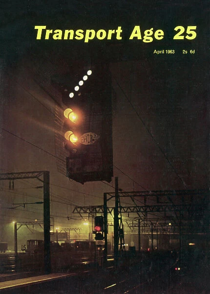 Railway signal at night