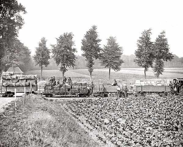 Railway with supplies for British troops, WW1