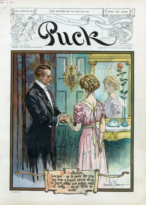 Framed Print : Love's Reflection Print, 1910 Framed Print : Love's Reflection Print, 1910