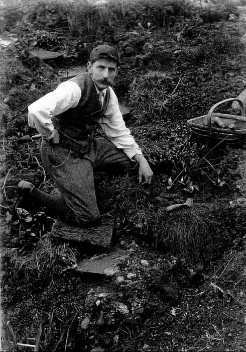 Framed Print : Reginald Malby Working in His Garden Print