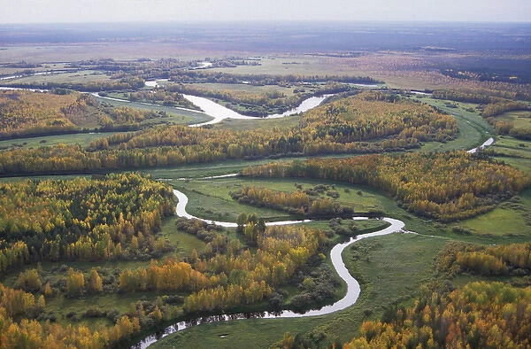 River Sosva meanders, forest and meadows (used