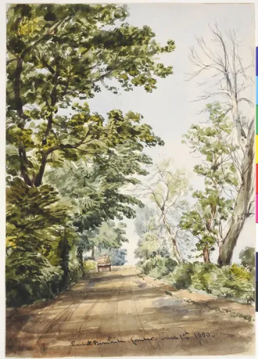 Framed Print : James Moore Print: Road at Barnhill, Comber (1850)