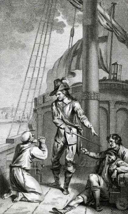 Framed Print : Robert Blake Print: Engraving of a naval commander