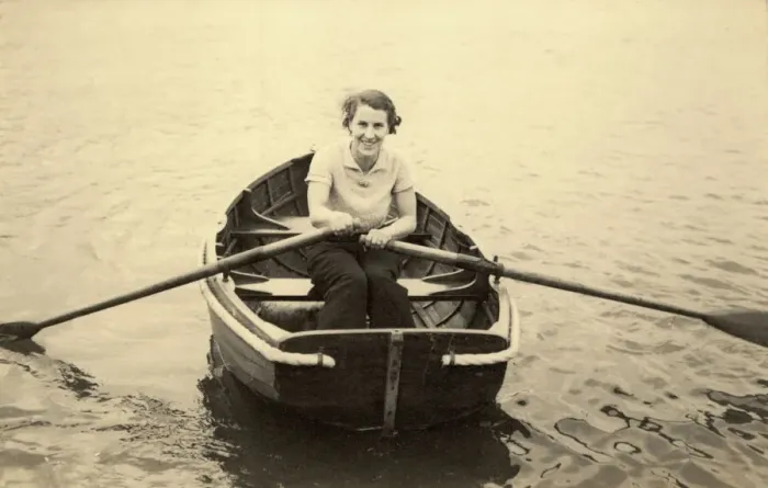 Framed Print : Rowing on the Norfolk Broads Print 1935 Framed Print : Rowing on the Norfolk Broads Print 1935