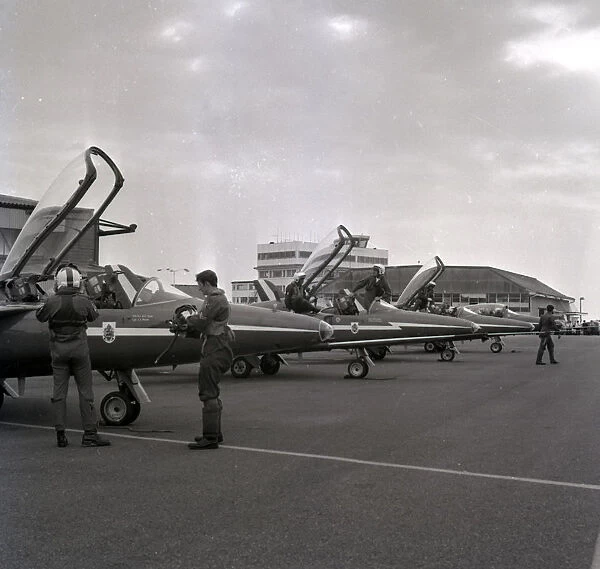 Royal Air Force Folland Gnat T. 1 trainers of the Red Arrows