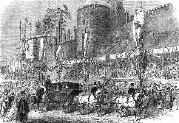 Royal wedding 1863 - passing the curfew tower at Windsor