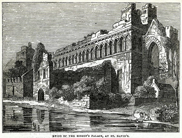 Ruins of Bishops Palace, St David s, South Wales