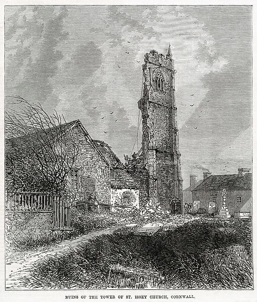 Ruins of tower of St. Issey Church, Cornwall