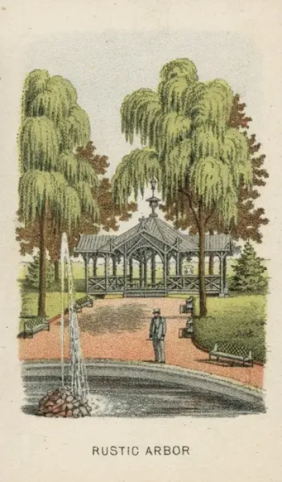 Framed Print : Rustic Arbor Print c1870 Framed Print : Rustic Arbor Print c1870