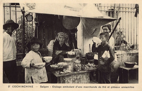 Saigon - Vietnam - Itinerant street seller of Tea and Cakes
