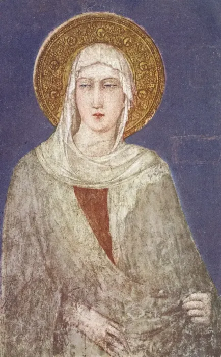 Framed Print : Simone Martini's Saint Clare Print, circa 1910s Framed Print : Simone Martini's Saint Clare Print, circa 1910s