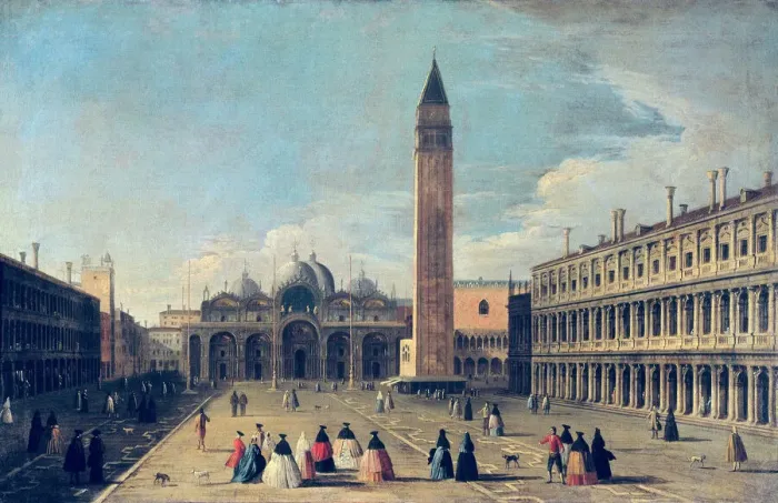 Framed Print : Anonymous Print of Saint Marks Square at Venice, 18th century Framed Print : Anonymous Print of Saint Marks Square at Venice, 18th century