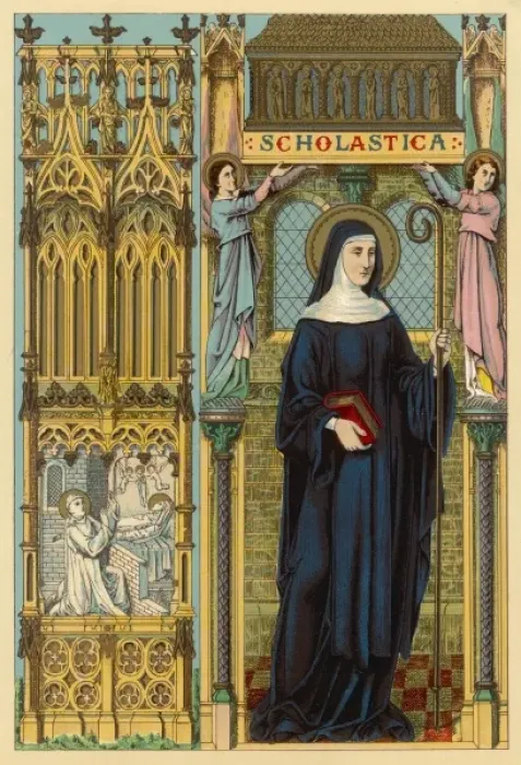 Framed Print : Saint Scholastica Print - Italian Nun near Monte Cassino Framed Print : Saint Scholastica Print - Italian Nun near Monte Cassino