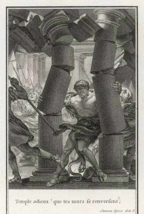 Framed Print : Samson Pulls Down Temple Columns Print Framed Print : Samson Pulls Down Temple Columns Print