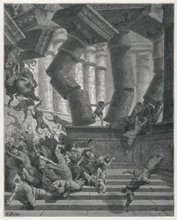 Framed Print : Samson Destroys the Temple Print Framed Print : Samson Destroys the Temple Print