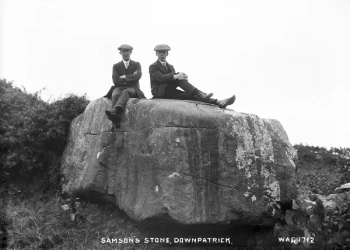 Framed Print : Early 20th Century Print of Samsons Stone, Downpatrick Framed Print : Early 20th Century Print of Samsons Stone, Downpatrick
