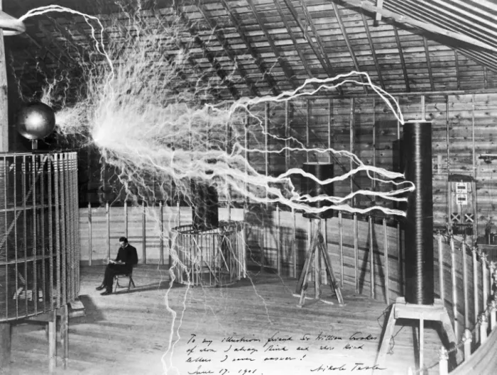 Framed Print : Nikola Tesla Artificial Lightning Print 1899 Framed Print : Nikola Tesla Artificial Lightning Print 1899