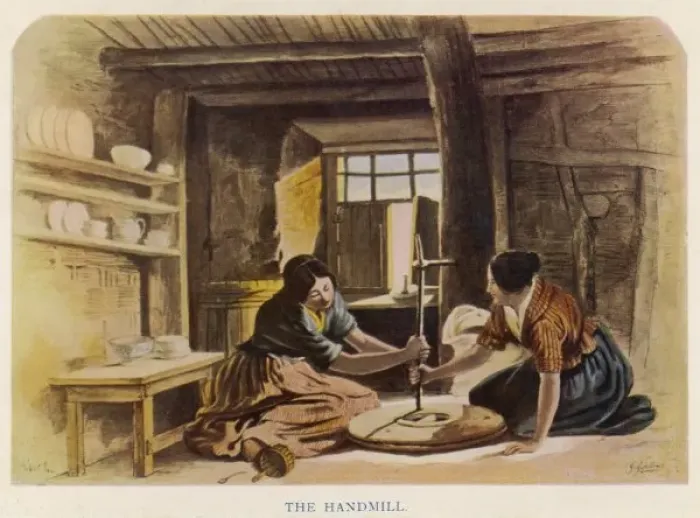 Framed Print : Scottish Hand Mill Print Framed Print : Scottish Hand Mill Print