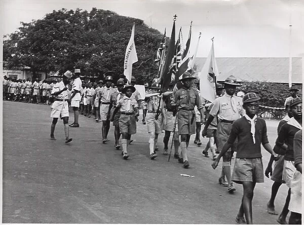 Scouts marching, Accra Scout Week, Ghana, West Africa