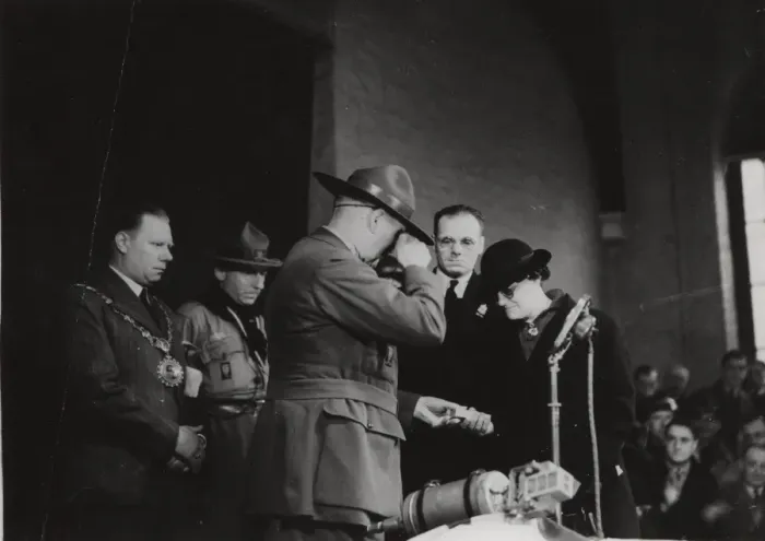 Framed Print : Print of Scouts during Wartime: A Young Scout's Heroic Act