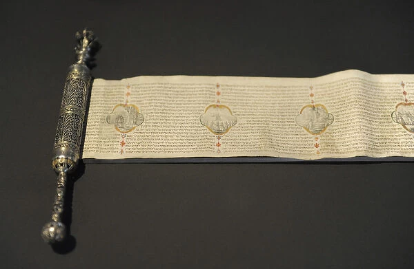 Scroll of Esther with miniature illustrations by the scribe