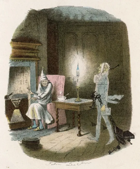 Framed Print : Print of Jacob Marley's Ghost Visiting Ebenezer Scrooge Framed Print : Print of Jacob Marley's Ghost Visiting Ebenezer Scrooge