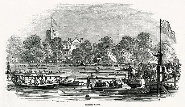 Scullers Match at the Thames Grand Regatta 1846
